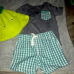 Brand Just one you, summer baby boy set hat is 2T form target. Brand new